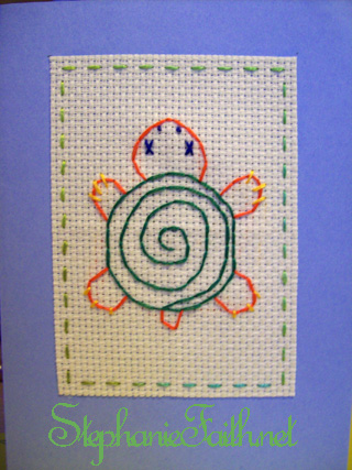 Tortoise Swirl by The Little Log Cabin - - - stitched on a card for my friend Sammi